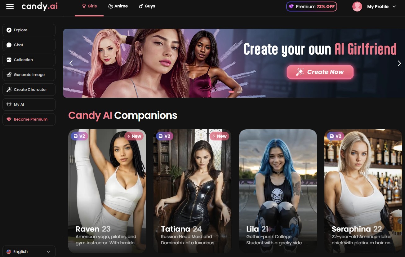 Candy.ai Main/Index page