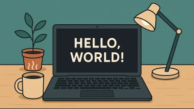 Hello World! Post Cover for Blog about AI generators.